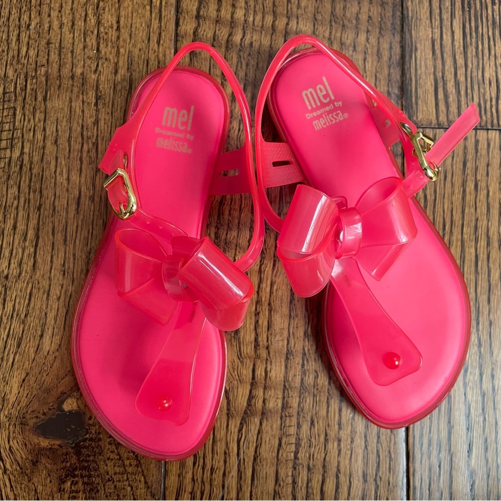 Girls Bright Pink Sandals with Bow